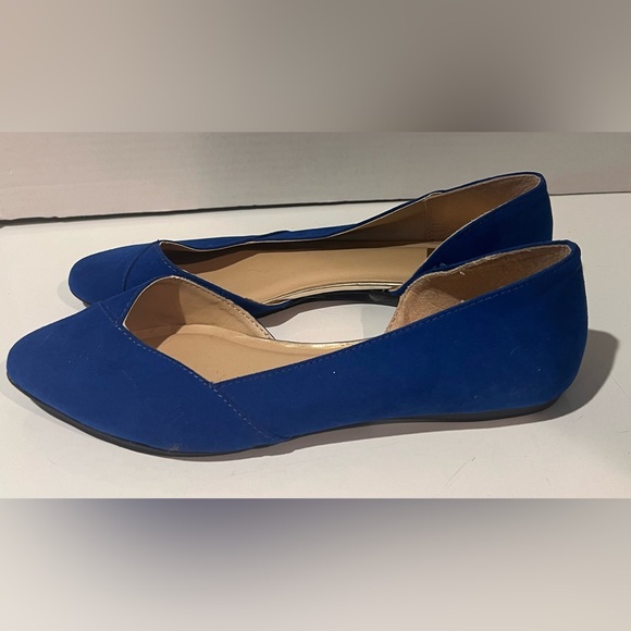 DV‎ Dolce Vita Cobalt Blue Suede Rounded Toe Cut Out Ballet Flats Shoes Size 6.5 - Picture 3 of 8
